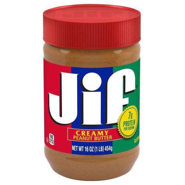 Jif Creamy Peanut Butter, 16 oz, 12-Pack, Gluten-Free - Jif