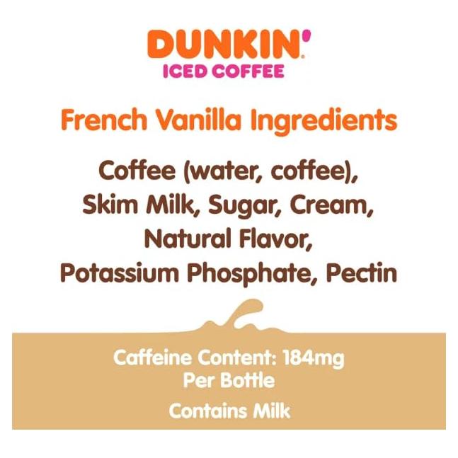 Dunkin' Creamy French Vanilla Iced Coffee, 13.7 fl oz