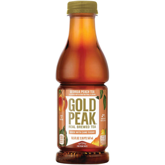 Gold Peak Georgia Peach Iced Tea Drink, 18.5 fl oz ( 12 Pack Bottles)