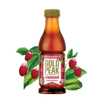 Gold Peak California Raspberry Iced Tea Drink, 18.5 fl oz,12 Pack Bottles