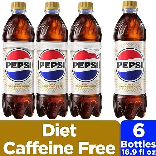 Caffeine-Free Diet Pepsi Cola Soda, 16.9 oz Bottles - 6 Pack