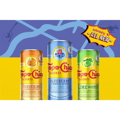 Topo Chico Flavored Sparkling Water 12oz Cans Blueberry Hibiscus - 8 Pack