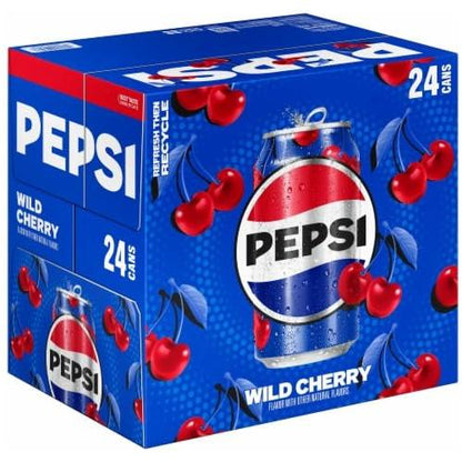 Pepsi Wild Cherry Soda - 12 oz Cans, 24 Pack for Ultimate Refreshment