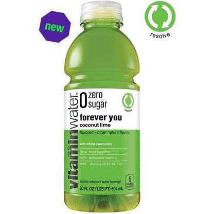 Vitamin Water ZERO Sugar - Forever You - Refreshing Coconut Lime Flavor, 20 Fl Oz Bottles, 12-Pack