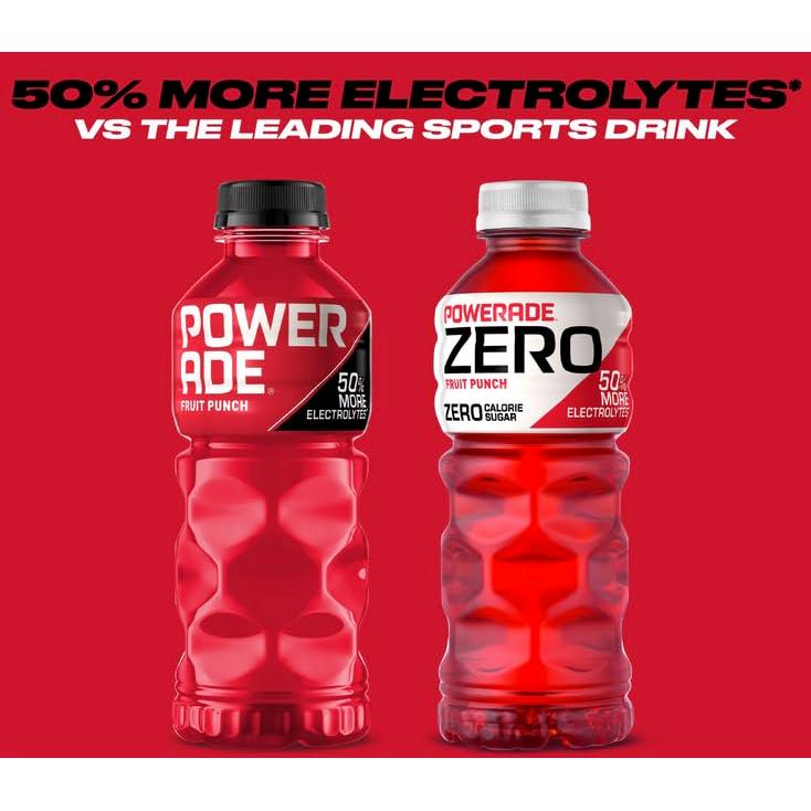 POWERADE Fruit Punch Sports Drink - Electrolyte & Vitamin Boost, 20 oz Bottles, 12 Pack - Powerade