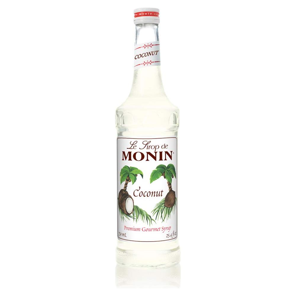 Monin - Coconut Syrup, Creamy Tropical Flavored Syrup, Coffee Syrup, Natural Flavor Drink Mix, Simple Syrup For Coffee, Lemonade, Cocktails, & More, Gluten-Free, Non-Gmo, Clean Label (750 Ml)