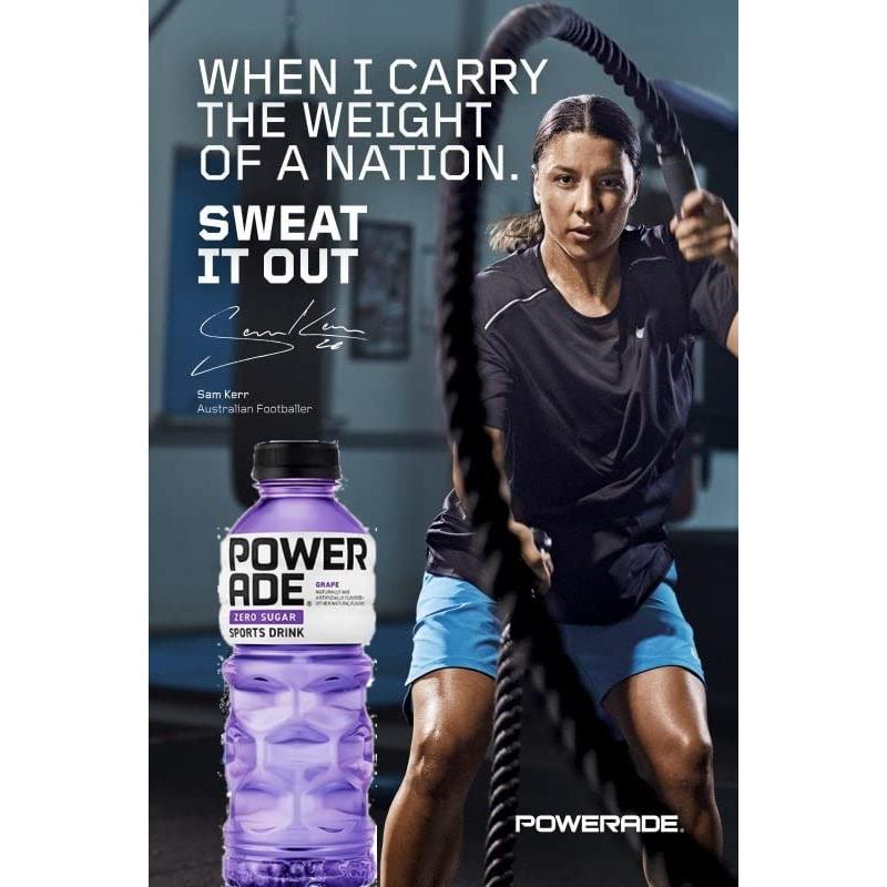 Powerade Zero Grape Flavor, Zero Calorie Electrolyte Sports Drink, 20oz Bottle (Pack of 10)