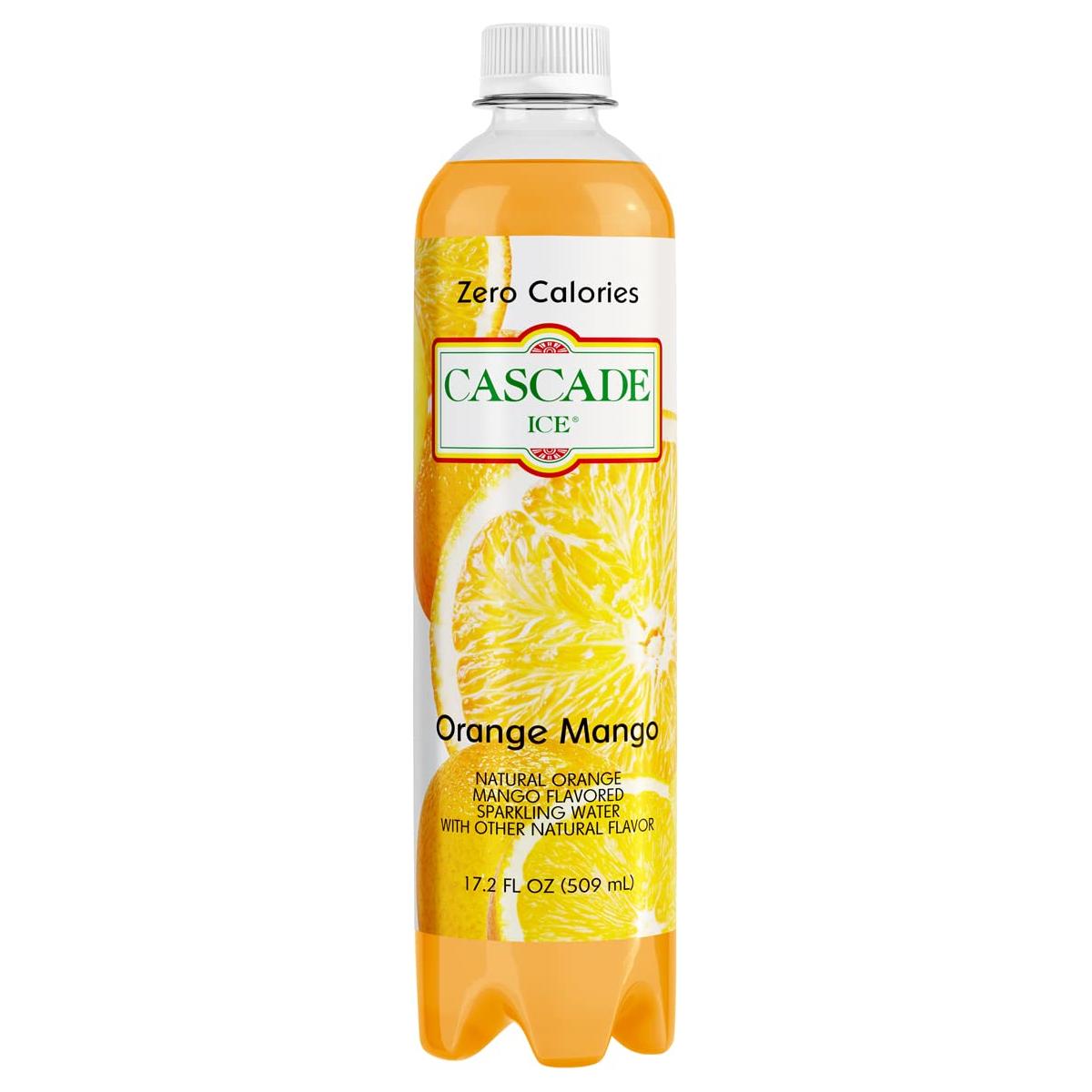 Tropical Bliss Orange Mango Sparkling Water, 17.2 Fl. Oz (Pack of 12) - Cascade Ice