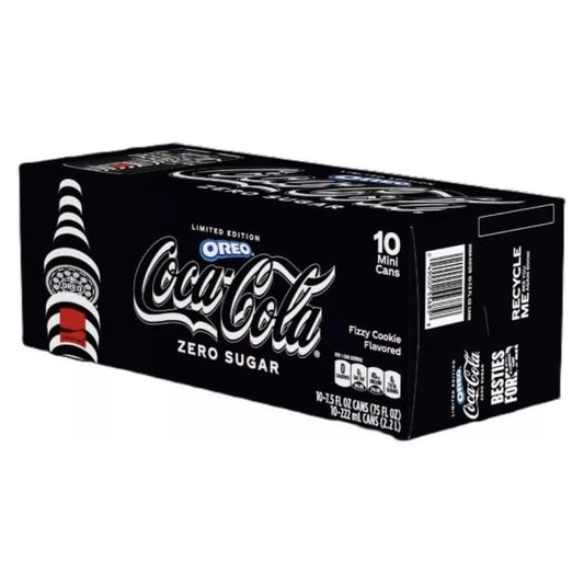 Coca-Cola OREO Zero Sugar Fizzy Cookie Soda, 10 Mini Cans of 7.5oz, Limited Edition Treat