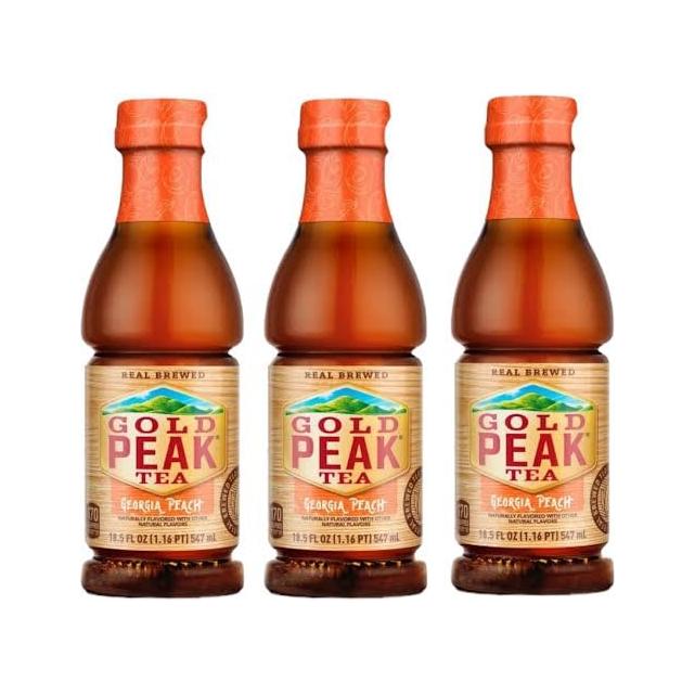 Gold Peak Georgia Peach Tea, 18.5 oz Bottle, Pack of 3