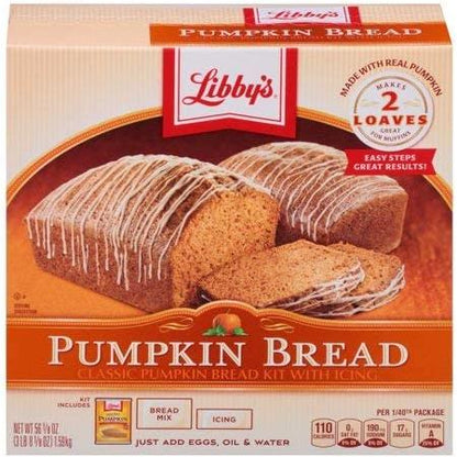 Libby's Classic Pumpkin Bread Kit with Icing 56.1 oz. Box (Case of 6)