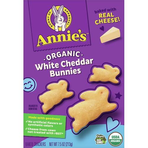 Annie's Organic White Cheddar Bunny Snacks - 4 Pack of 7.5 oz - Annie's