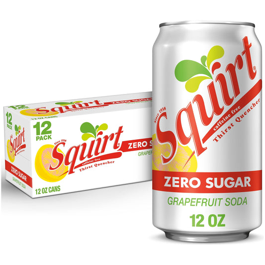 Squirt Zero Calorie Grapefruit Soda, 12 fl oz, 12 Can Pack