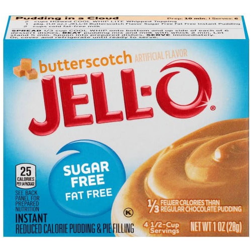 Jell-O Sugar Free Butterscotch Instant Pudding & Pie Filling Mix - 6 Pack