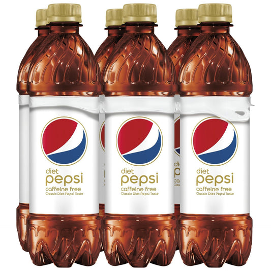 Caffeine-Free Diet Pepsi Cola Soda, 16.9 oz Bottles - 6 Pack - Pepsi