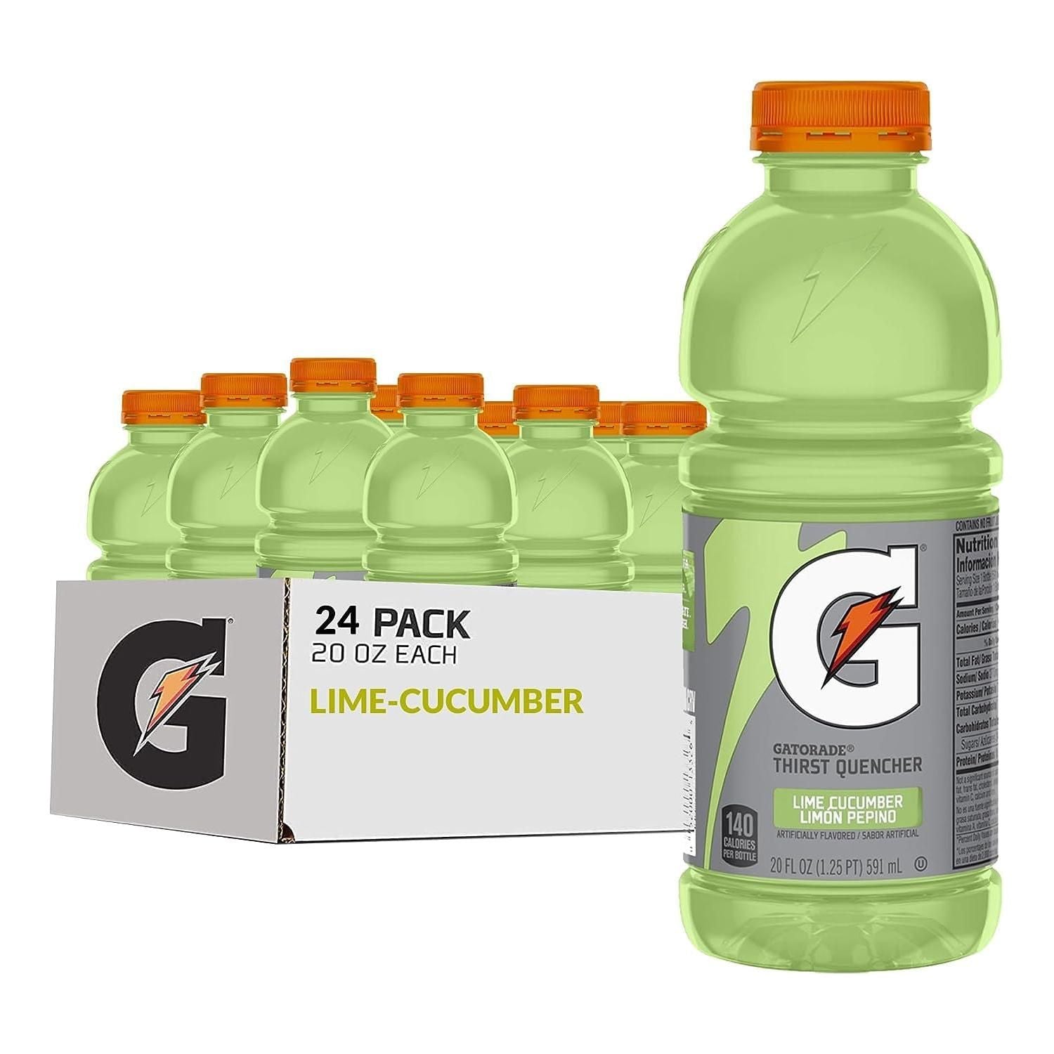 Gatorade Lime Cucumber Thirst Quencher Sports Drink | 20oz Bottles | 24 Pack | Electrolytes for Rehydration - Gatorade