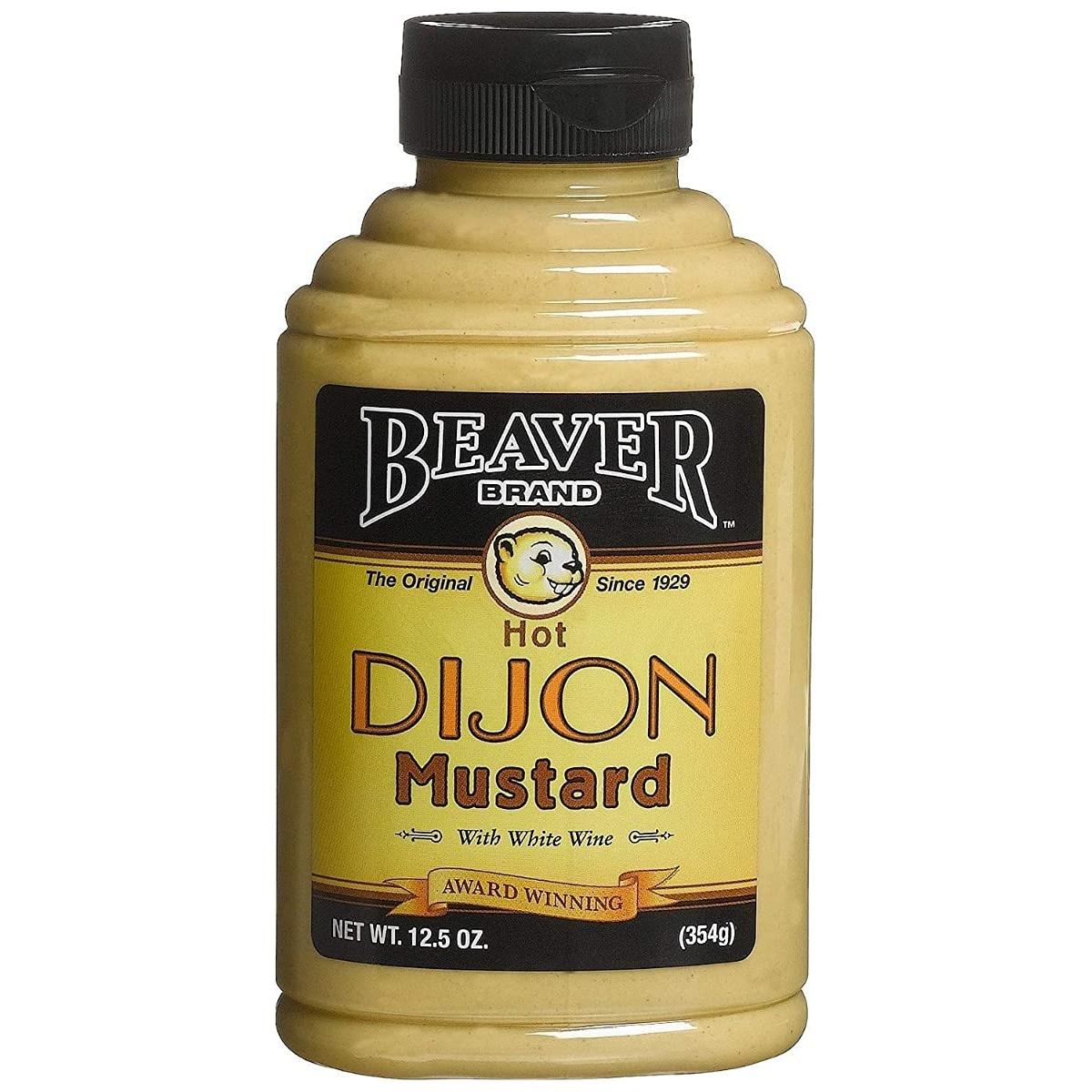 Beaver Brand White Wine Infused Hot Dijon Mustard, 12.5 oz