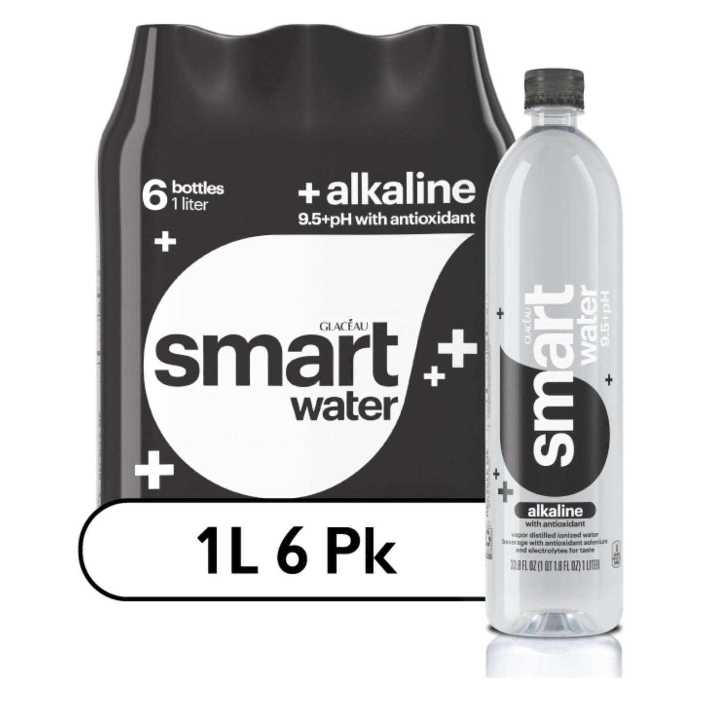 Enhanced Hydration Smartwater Alkaline with Antioxidant 1L 6-Pack