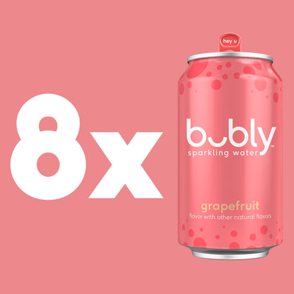 bubly Sparkling Water, Grapefruit, 12 ounce Cans (Pack of 8)