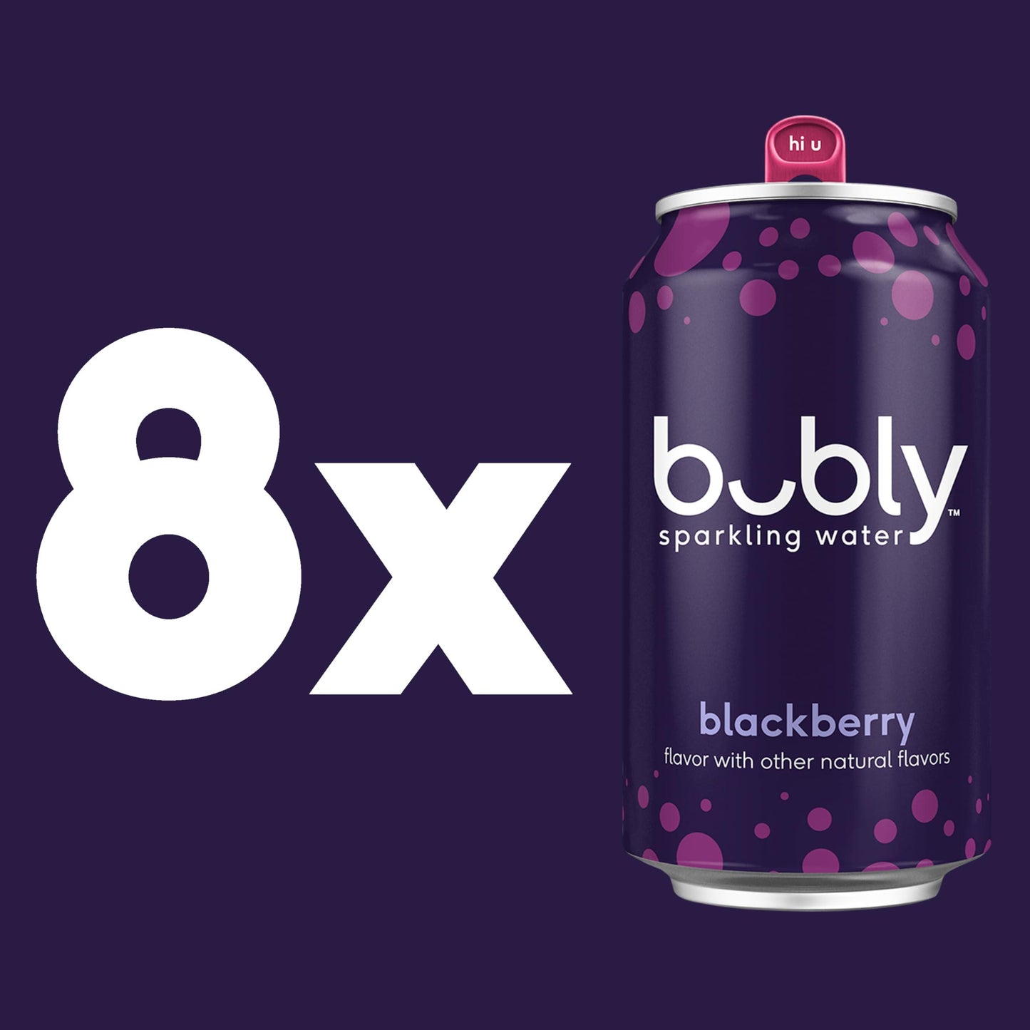 Bubly Sparkling Water, Blackberry, 12 Ounce, 8 Count