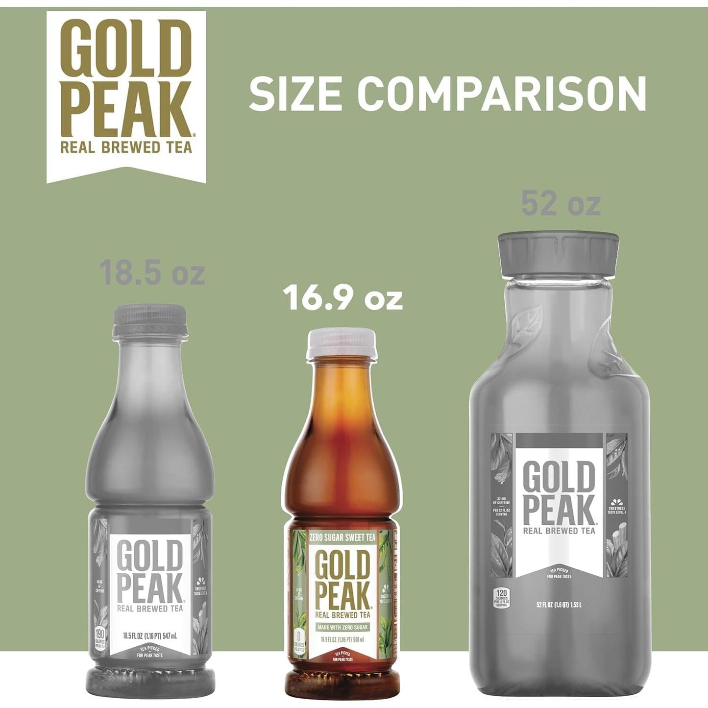 Gold Peak Zero Sugar Sweet Tea Bottles, 16.9 fl oz, 12 Pack