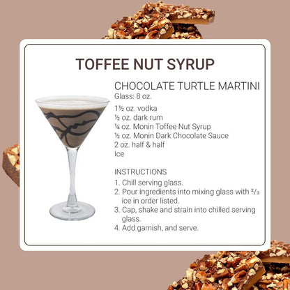 Monin - Toffee Nut Syrup, Bold and Buttery (750 ml Glass Bottle)