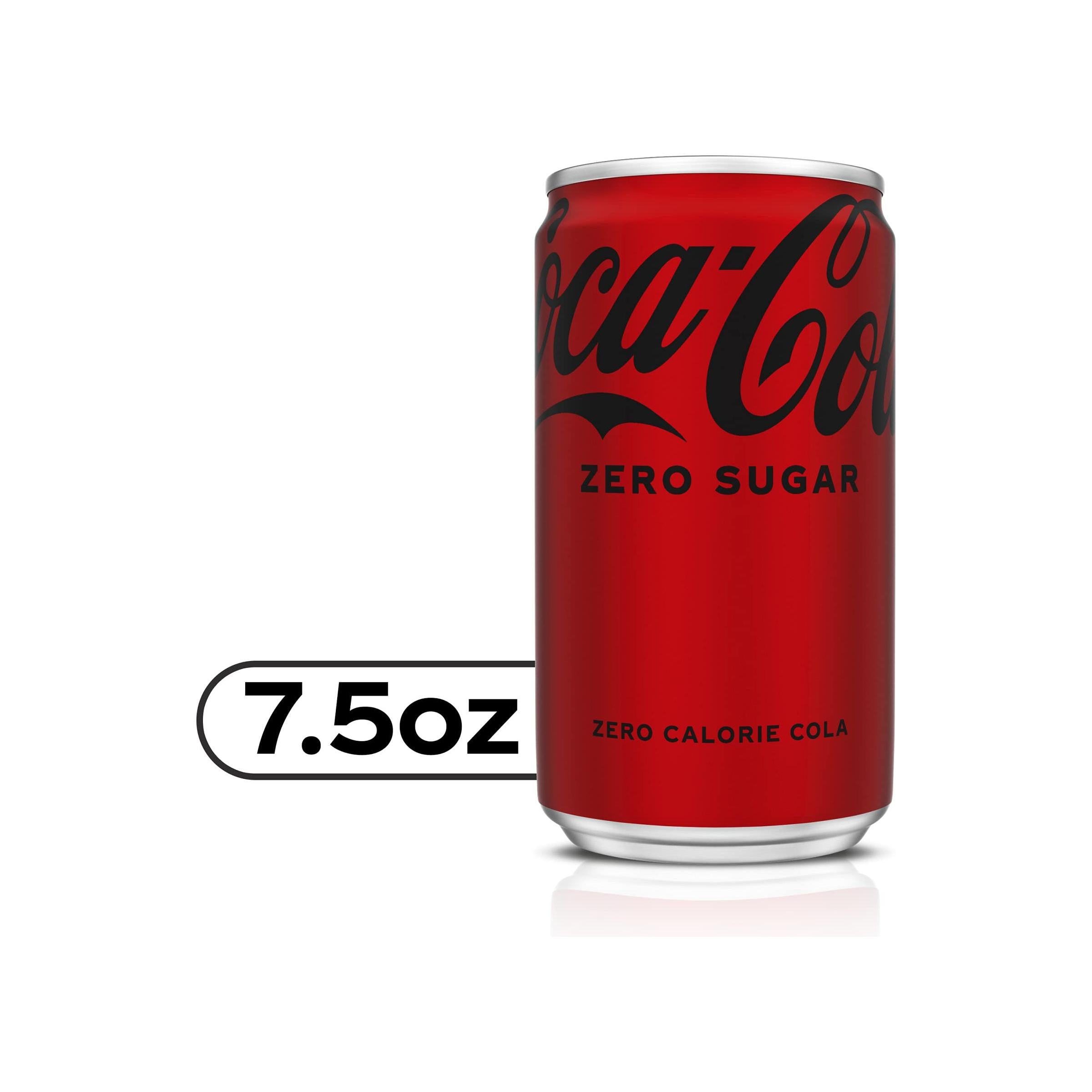 Coca-Cola Zero Sugar Mini Cans, 6 Pack - Zero Calories Soda, 7.5 fl oz Each - Coca-Cola