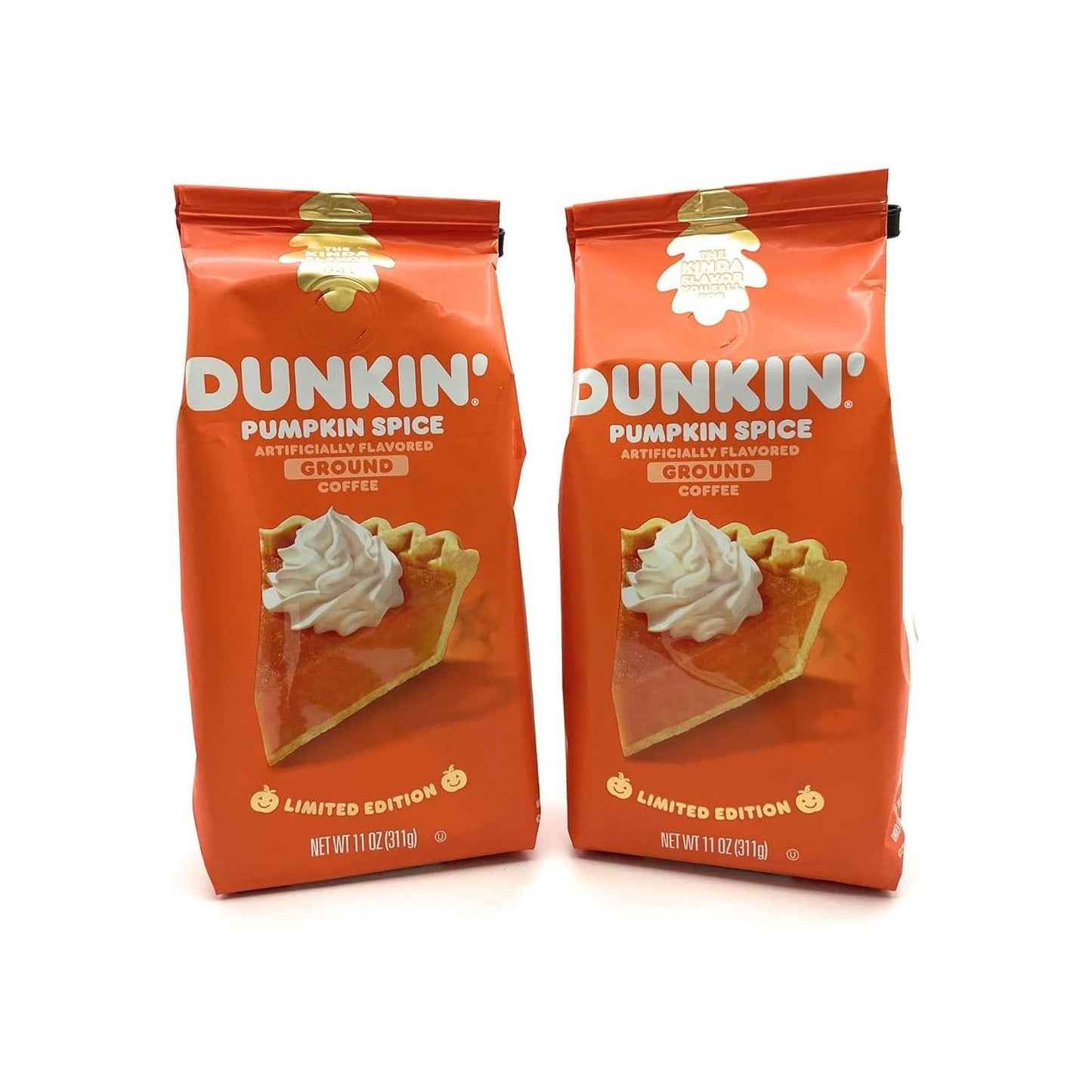 Dunkin Pumpkin Spice Flavored Medium Roast Ground Coffee - 11oz (Pack of 2)