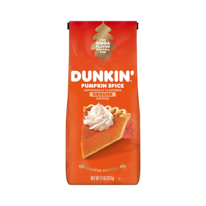 Dunkin' Pumpkin Spice Seasonal Flavor Ground Coffee Variety Pack, 11 Ounce Bag (Pack of 3)