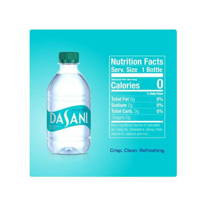 Dasani Purified Water 12 Fl. Oz. - Value Pack of 8 Bottles