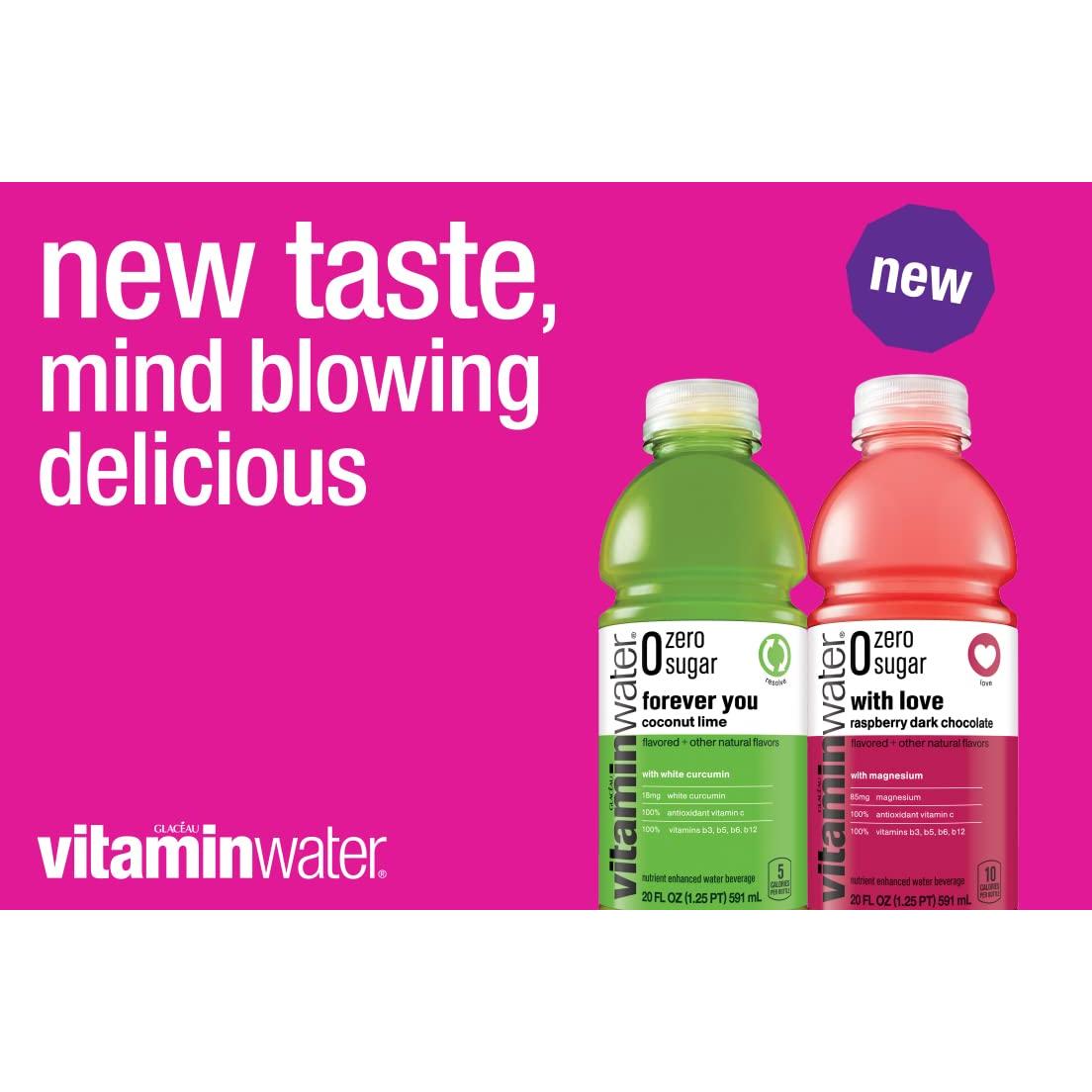 Vitamin Water ZERO Sugar - Forever You - Refreshing Coconut Lime Flavor, 20 Fl Oz Bottles, 12-Pack