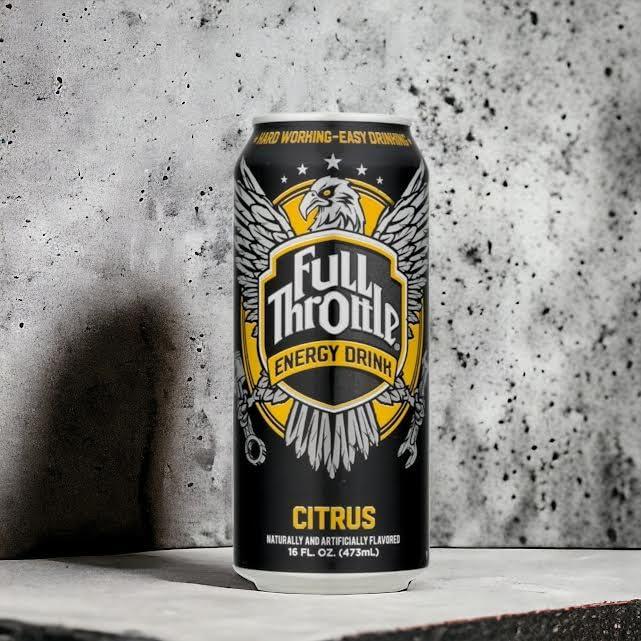 Citrus Burst Full Throttle Energy Drink - 16 Oz Cans (4-Pack) with Insulated Sleeves