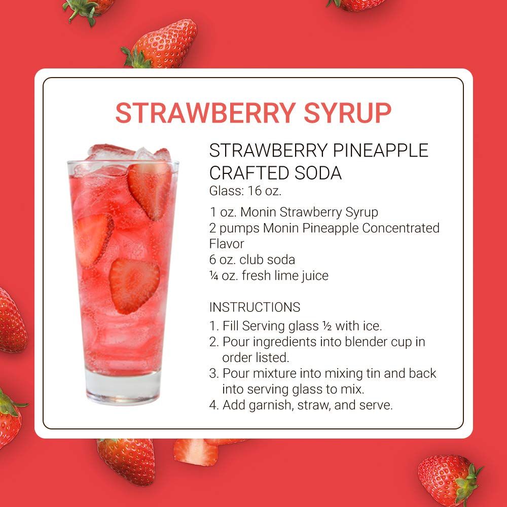 Monin Strawberry Syrup 750Ml (25.4Oz)