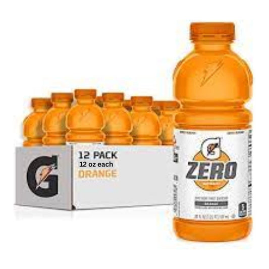 Gatorade G Zero Thirst Quencher Orange 12 ounce (Pack of 12) | Gatorade Sports Drink | Prime Hydration Drink