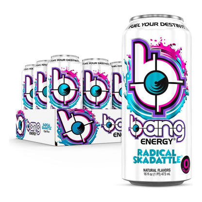 Bang Energy Radical Skadattle, Zero Sugar Energy Beverage, 16-Ounce (12-Pack)