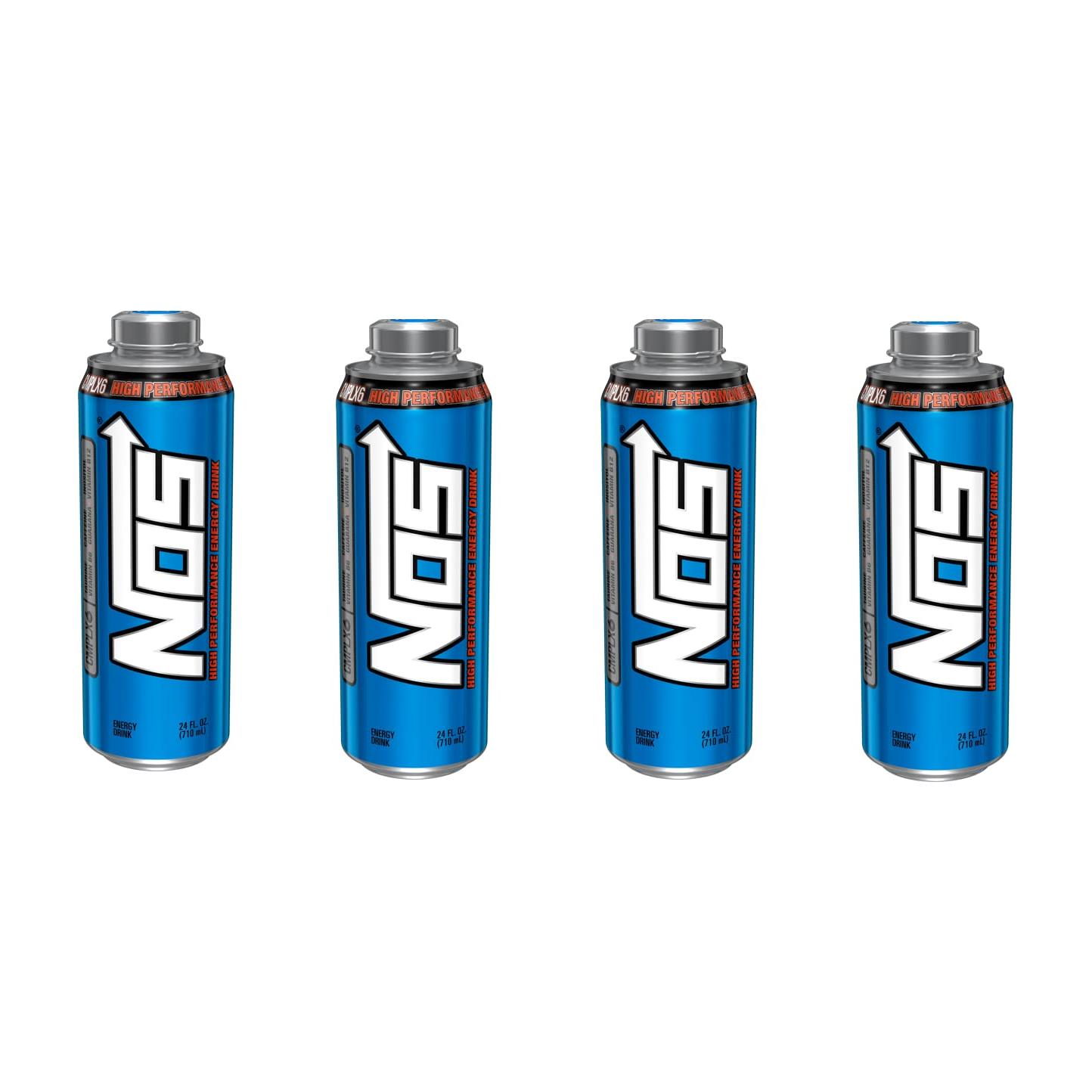 NOS High Performance Energy Drink - 4 Pack of 24oz Twist Off Cans