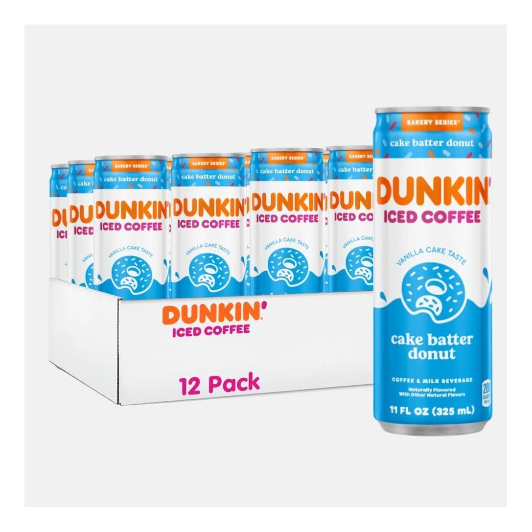 Dunkin' Iced Coffee Cans, Cake Batter, 11 fl oz, 12 Pack