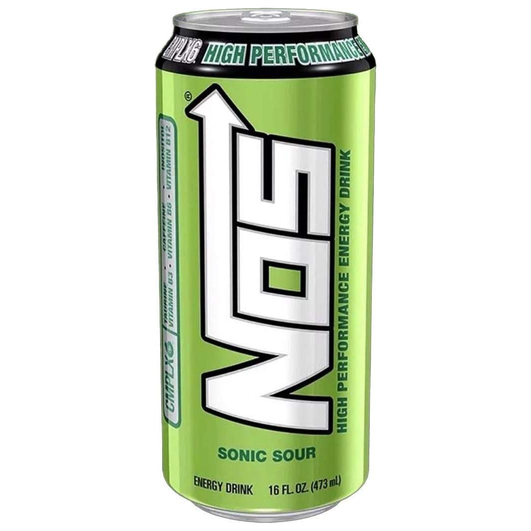 NOS Sonic Sour Energy Boost, 16oz Can (6-Pack) - NOS Energy Drinks