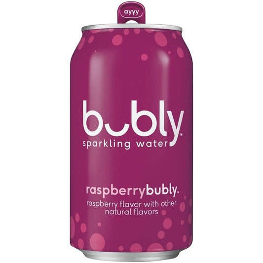 Bubly Sparkling Water - Raspberry Flavor - 12 oz (8-Pack)