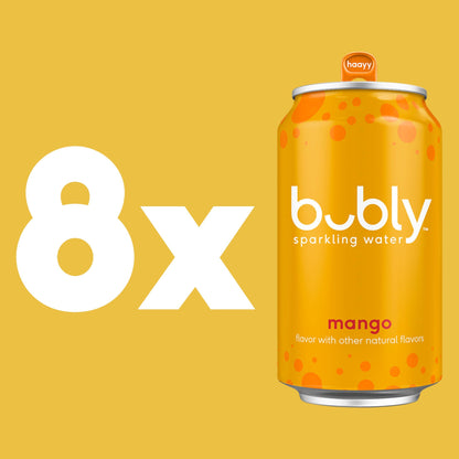 Bubly Sparkling Water, Mango, 12 Ounce Cans 8 count