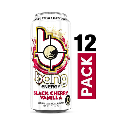 Bang Black Cherry Vanilla Sugar-Free Energy Drink | 16 Fl Oz (12-Pack)