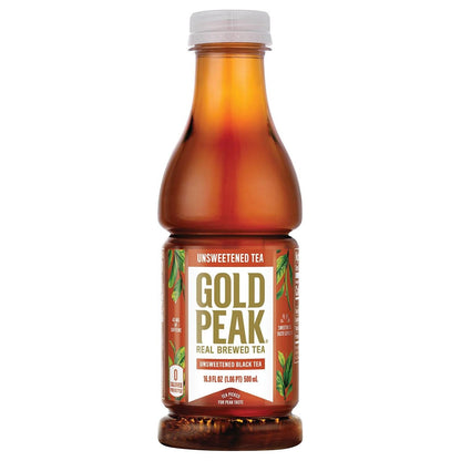 Gold Peak Unsweetened Tea, 16.9 Fluid Ounce (Pack of 18)