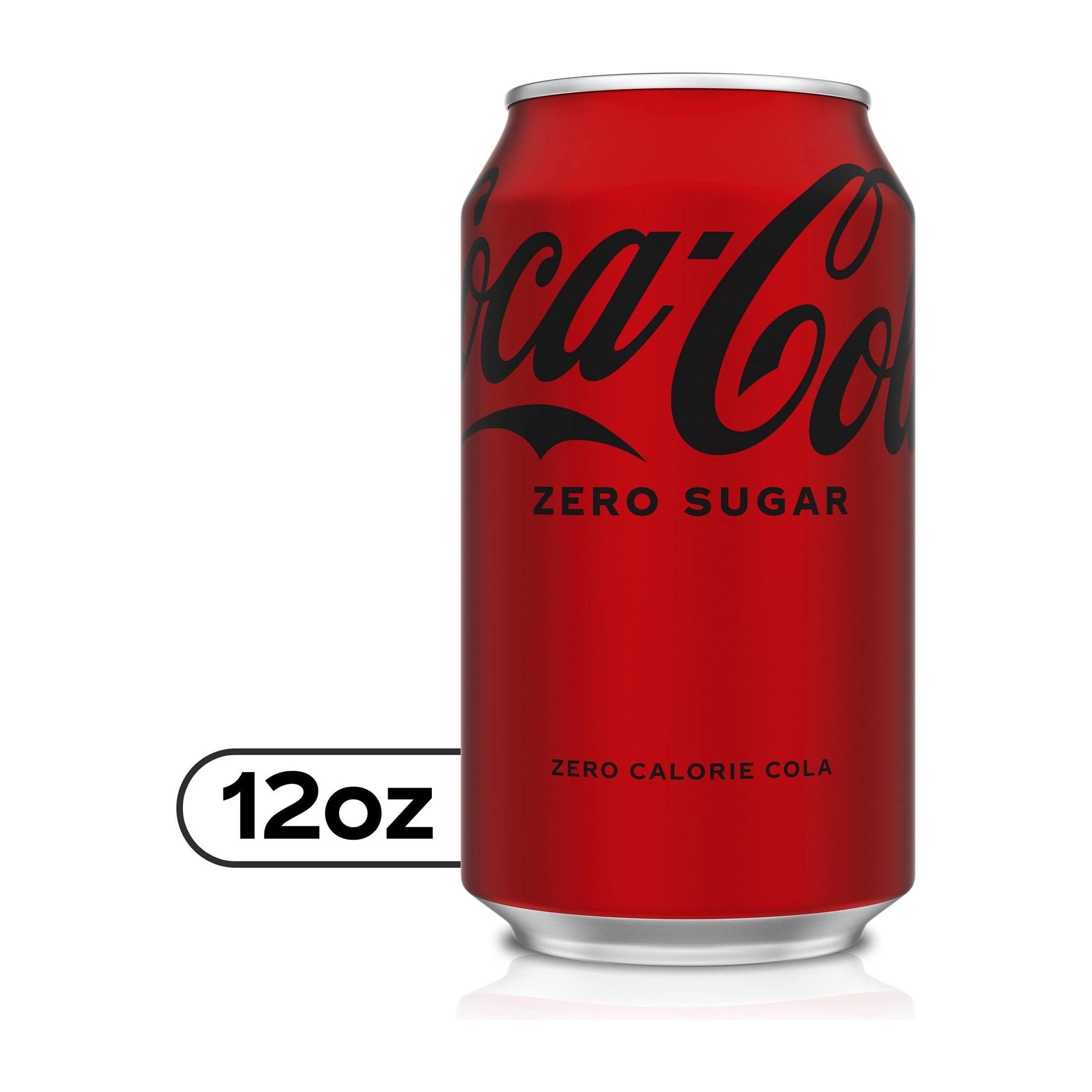 Coca-Cola Zero Sugar Soft Drink, 12 oz Cans, 12-Pack Refreshing Beverage - Coca-Cola