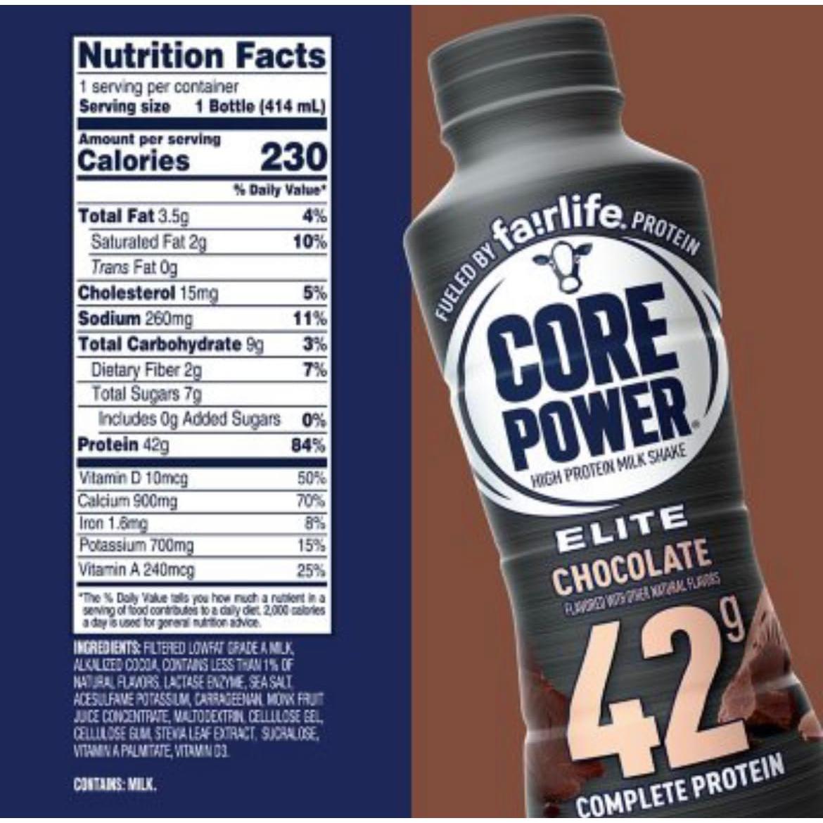 Fairlife Core Power Elite Chocolate Protein Shake - 42g Protein, 14 fl. oz. (Pack of 10)