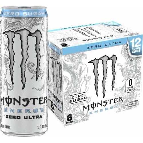 Monster Energy Zero Ultra Sugar-Free Energy Drink - 12 fl oz - 6 Pack