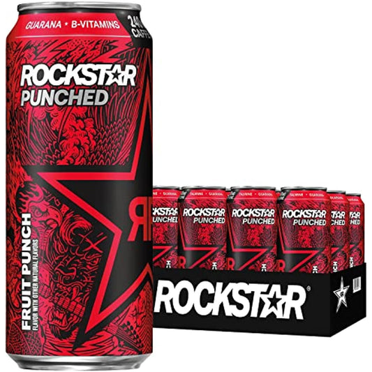 Rockstar Fruit Punch Energy Drink - 16oz Cans (12 Pack) - Rockstar