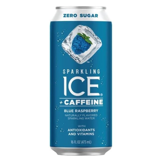 Sparkling Ice Blue Raspberry Caffeine Drink - 16 oz, 12-Pack