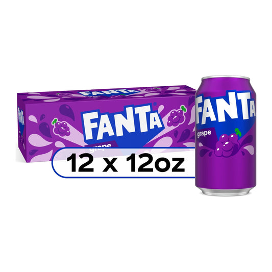 Fanta Grape Fizzy Drink, 12 oz Cans - 12 Pack