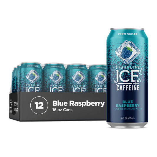 Blue Raspberry Sparkling Water with Caffeine - Zero Sugar, 16 Fl Oz Can