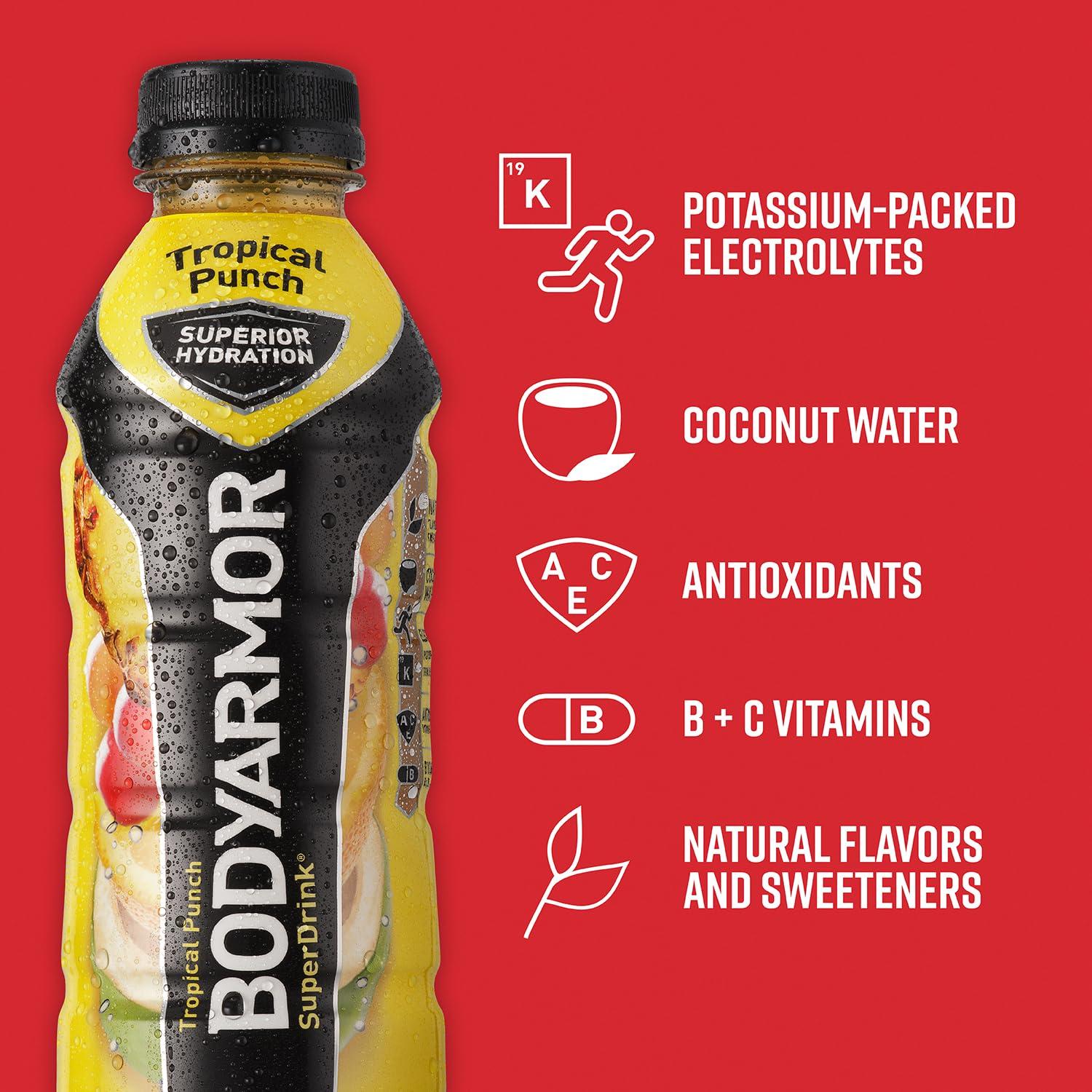 BODYARMOR Tropical Punch Sports Drink, 16 Fl Oz (12-Pack) - BODYARMOR